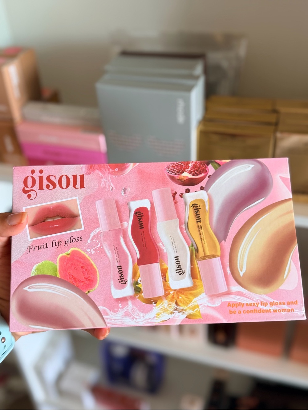 Gisou Pink Fruit Lip Gloss Set — Hydrating Sheer Shine